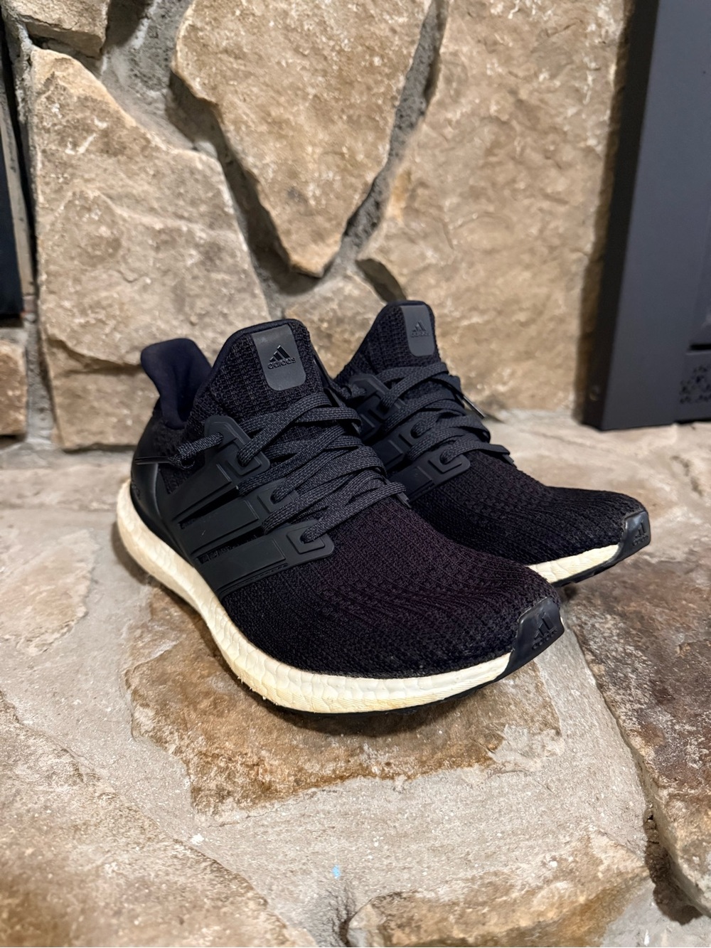 adidas Ultra Boost Athletic Running Shoes Black & Cream US 9